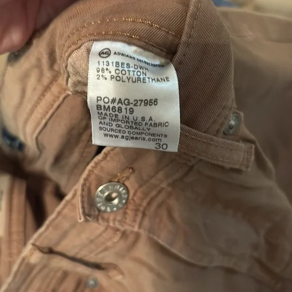 AG Adriano Goldschmied Khaki Slim Fit Matchbox straight leg jeans size 30 25” - Picture 5 of 5